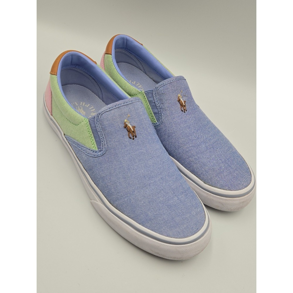 Polo Ralph Lauren Men's Thompson IV Canvas Slip-On Boat Shoes 8.5D ‎ Color Block